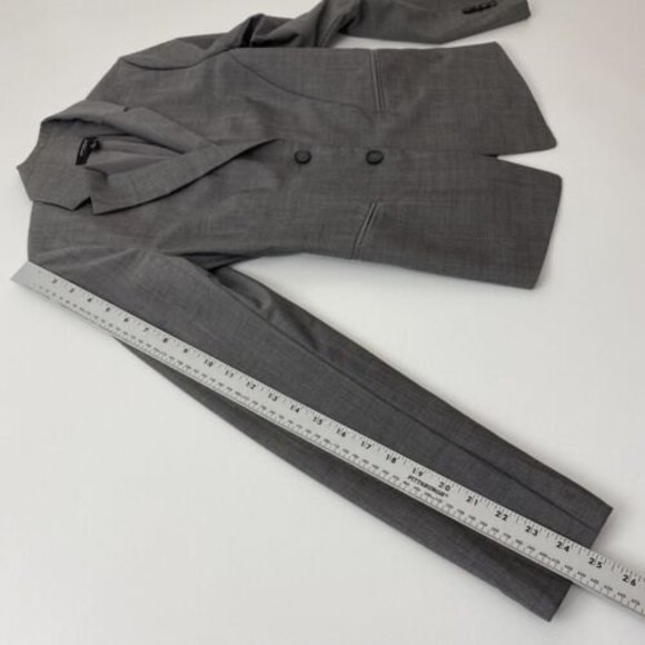 Ann Taylor Blazer Gray 2 Button Jacket Wool Mohair Size 0 - Picture 6 of 11